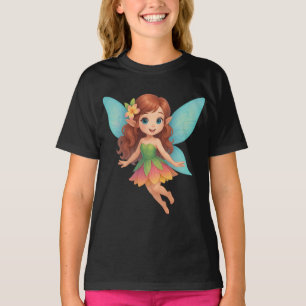 Adorable Fairy with Colorful Wings and Dress T-Shirt