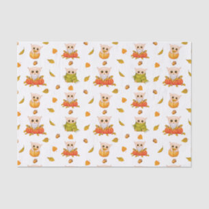 Adorable Fall Owls Tissue Paper
