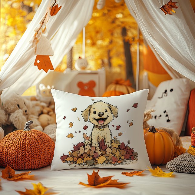 Adorable Fall Puppy Playing Cushion (Creator Uploaded)