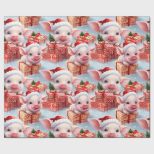 Adorable  Farm Piggy  Christmas  Wrapping Paper