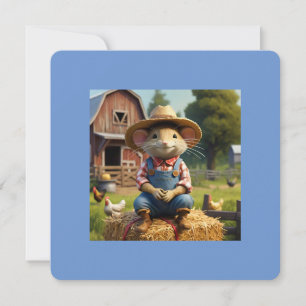 Adorable Farmer Mouse Invitation