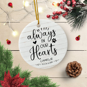 Adorable Farmhouse Calligraphy Pet Memorial Photo Ceramic Ornament