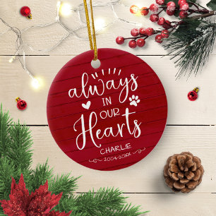 Adorable Farmhouse Calligraphy Pet Memorial Photo Ceramic Ornament