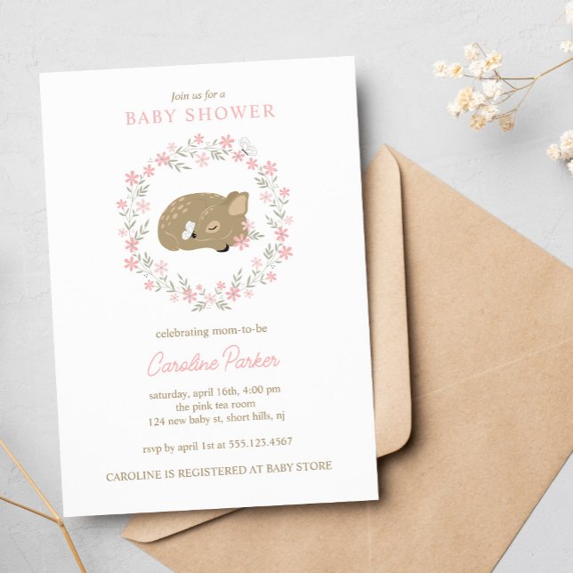 Adorable Fawn Baby Shower Invitation (Creator Uploaded)