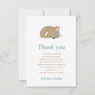 Adorable Fawn Baby Shower Thank You Card