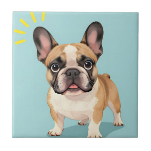 Adorable Fawn French Bulldog Puppy Ceramic Tile
