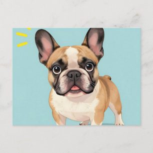 Adorable Fawn French Bulldog Puppy Postcard