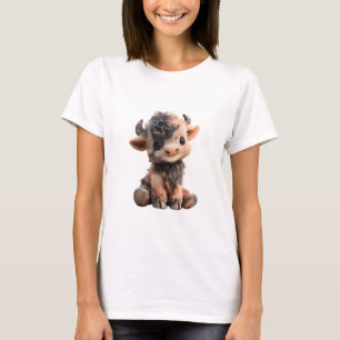 Adorable FCute Fluffy Highland Calf Muddy Bull Men T-Shirt