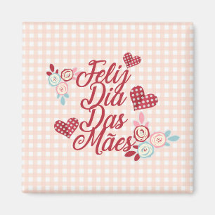 Adorable Feliz Dia Das Mães   Magnet