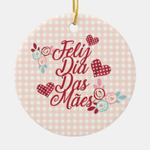 Adorable Feliz Dia Das Mães   Ornament