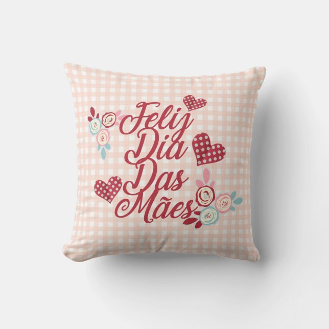 Adorable Feliz Dia Das Mães | Throw Pillow (Front)