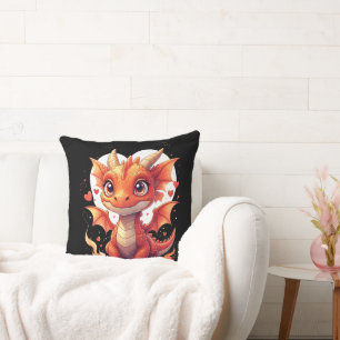 Adorable Fire Baby Dragon Pillow