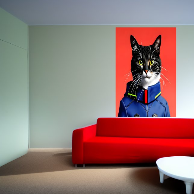 Adorable firefighter cat | AI Art  Poster (Creator Uploaded)