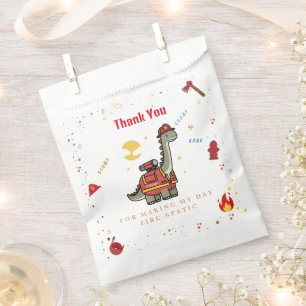 Adorable Firefighter Dino  birthday  Favour Bag