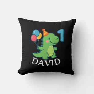 Adorable First Birthday Dino Cushion