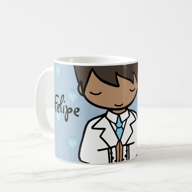 Adorable First Holy Communion boy blue name Coffee Mug (Front Left)