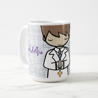 Adorable First Holy Communion brunette boy Coffee Mug