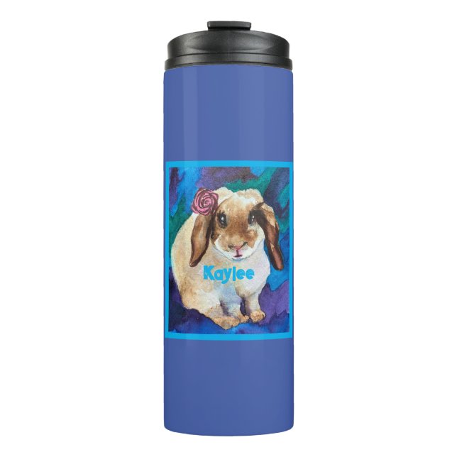 Adorable Floppy-Eared Bunny Kids Thermal Tumbler (Front)