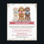 Adorable Floral Dog Groomer Flyer With Cockapoos<br><div class="desc">This pet business flyer can be fully personalized to suit dog walkers, dog groomers, dog trainers, pet stores and many other pet businesses. Simply change the text and on the template to suit your marketing goals. This flyer is part of a marketing toolkit - a series of matching marketing items...</div>