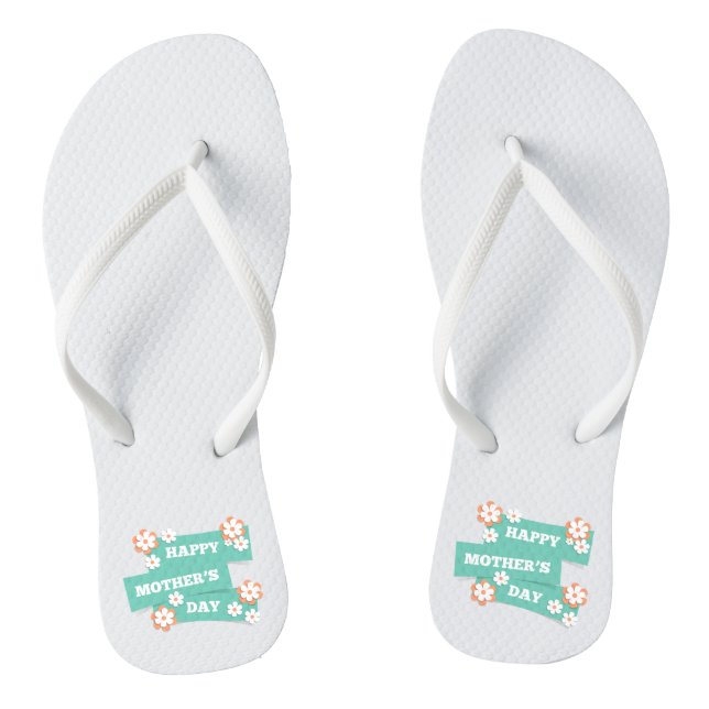 Adorable Floral Happy Mother's Day | Flip Flops (Footbed)