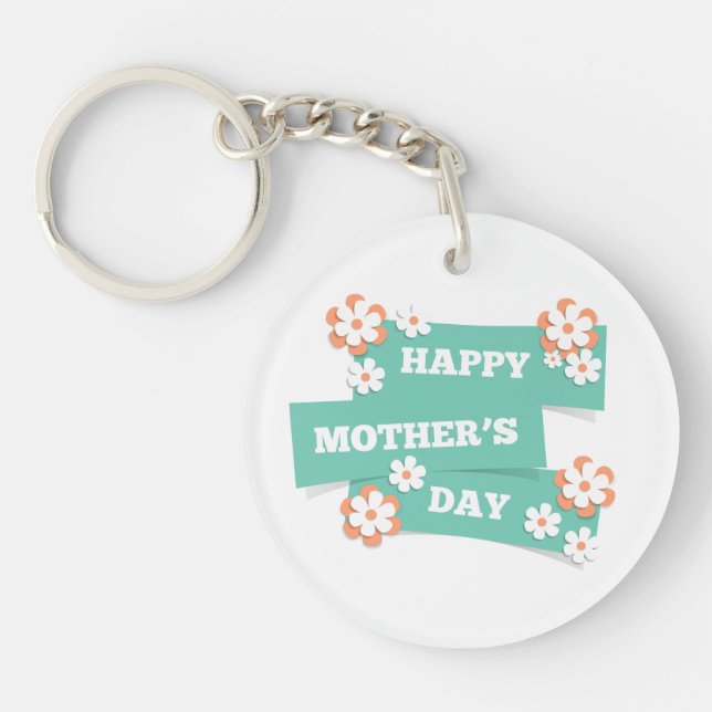 Adorable Floral Happy Mother's Day | Keychain (Front)