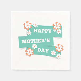 Adorable Floral Happy Mother's Day Napkin