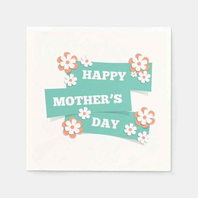 Adorable Floral Happy Mother's Day | Napkin (Front)