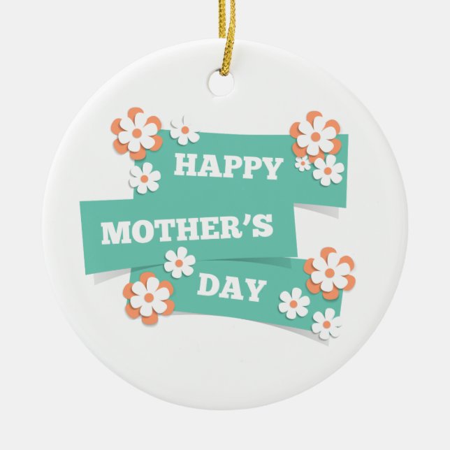 Adorable Floral Happy Mother's Day | Ornament (Front)