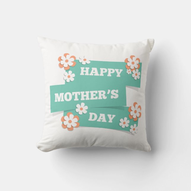 Adorable Floral Happy Mother's Day | Throw Pillow (Front)