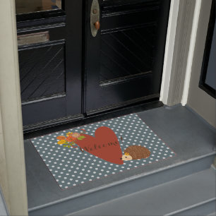 Adorable Floral Hedgehog Welcome Doormat