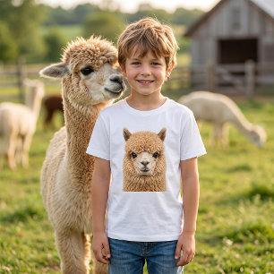 Adorable Fluffy Alpaca Animal T-Shirt