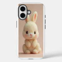 Adorable Fluffy Bunny iPhone 16 Case