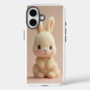 Adorable Fluffy Bunny iPhone 16 Case