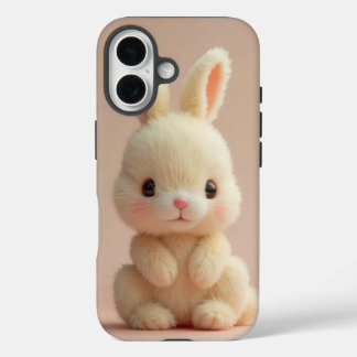 Adorable Fluffy Bunny iPhone 16 Case