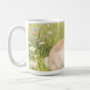 Adorable Fluffy Bunny Wildflower Meadow Coffee Mug