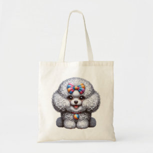 Adorable Fluffy Dog Kawaii Puppy Art Tote Bag