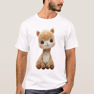 Adorable Fluffy Golden Baby Alpaca Mascot Men T-Shirt