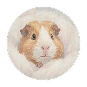 Adorable Fluffy Guinea Pig Portrait Cutting Board