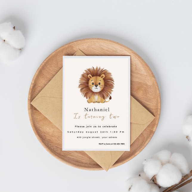 Adorable Fluffy Lion Birthday  Invitation (Creator Uploaded)