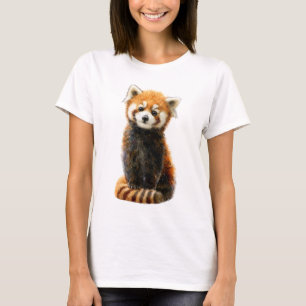 Adorable Fluffy Red Panda Illustration Women T-Shirt