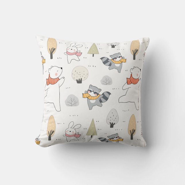 Adorable Forest Animals Cushion (Front)