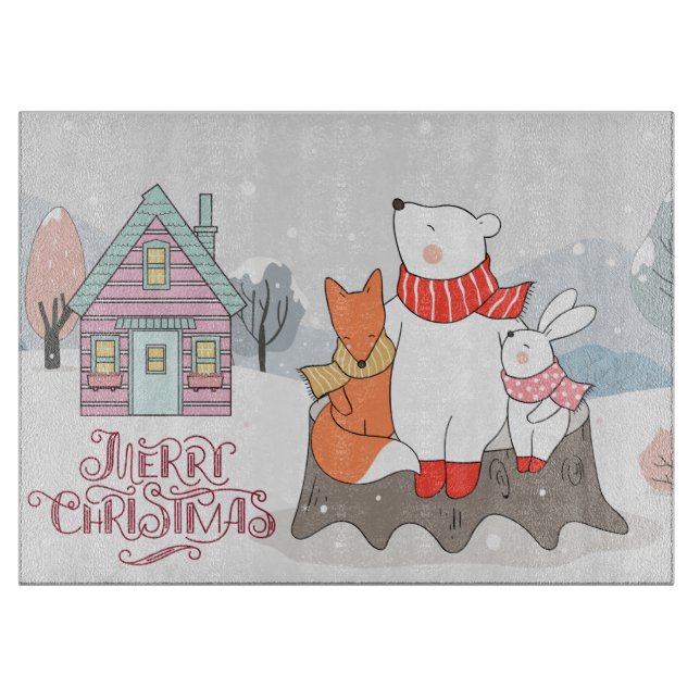 Adorable Forest Animals Cutting Board (Front)
