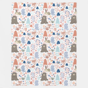 Adorable Forest Animals Fleece Blanket