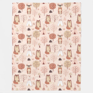 Adorable Forest Animals Fleece Blanket