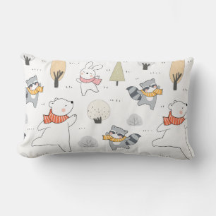 Adorable Forest Animals Lumbar Cushion
