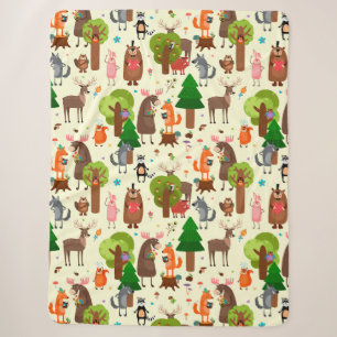 Adorable Forest Animals Sherpa Blanket