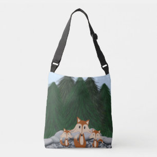 Adorable Fox Family Crossbody Bag