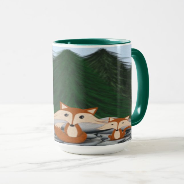 Adorable Fox Family Mug (Front Right)