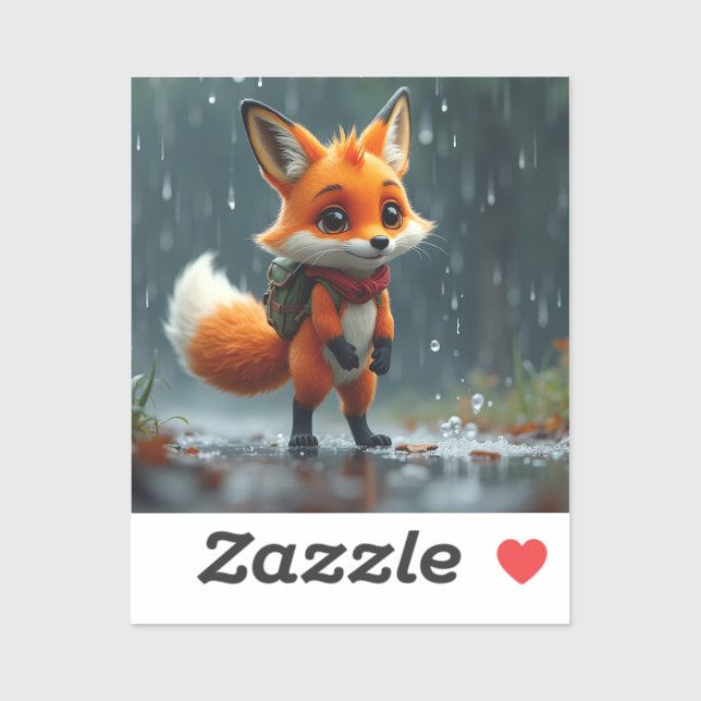 Adorable Fox in the Rain (Sheet)