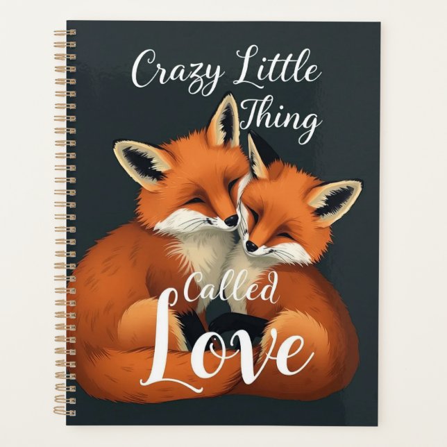 Adorable Fox Love Couple Illustration Planner (Front)